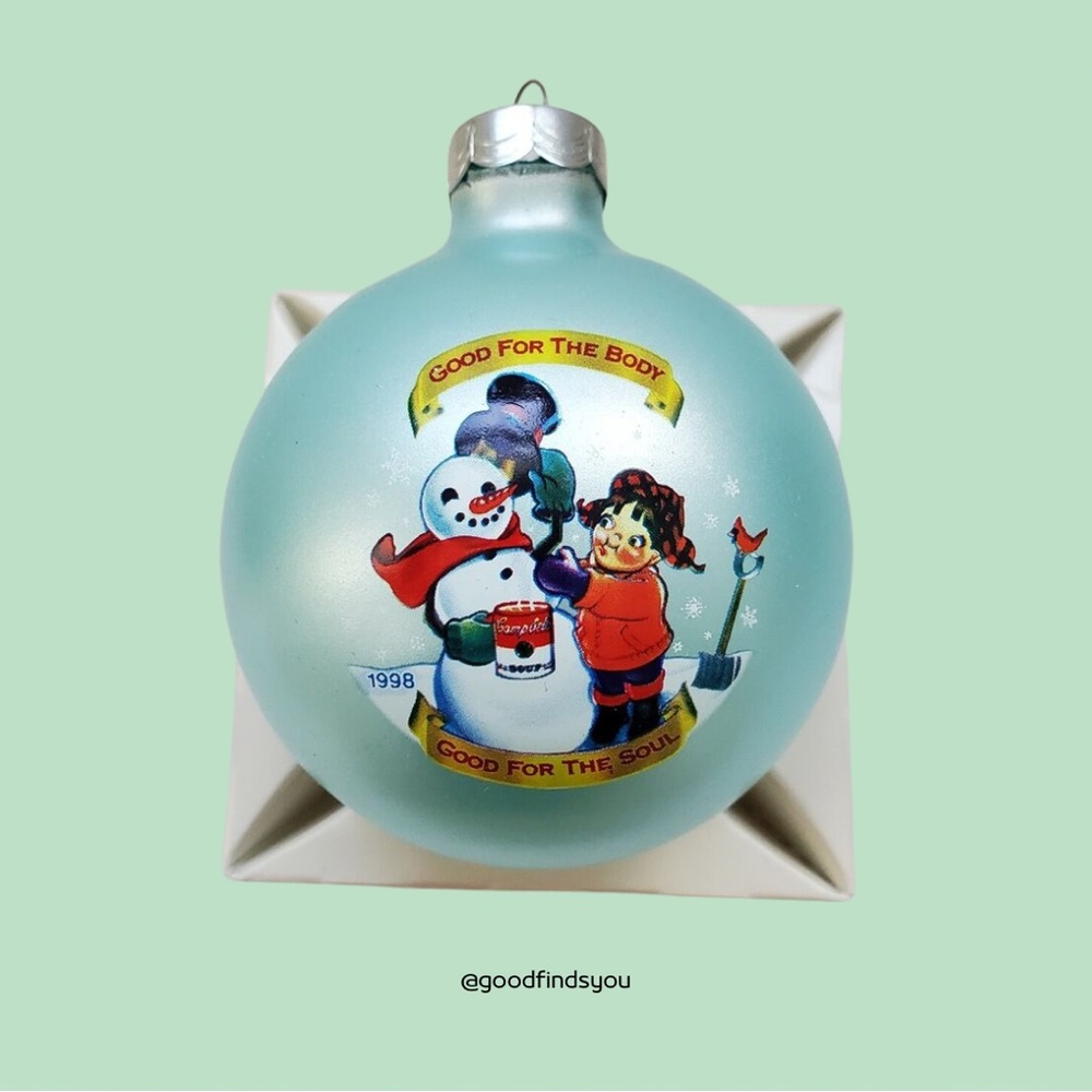 1998 Campbell's Kids Soup Collector's Edition Glass Christmas Ornament